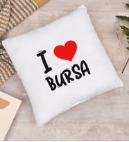 BK Gift I Love Bursa Tasarımlı Yastık - Model 1