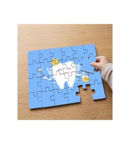 Parıldayan Temiz Mutlu Diş Tasarımlı 24 Parça Ahşap Çocuk Puzzle