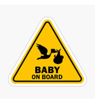 Arabada Bebek Var Sticker oto Yapıştırma Etiket 18cm MD10