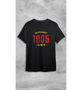 Since 1905 Baskılı Unisex Bisiklet Yaka Siyah T-shirt