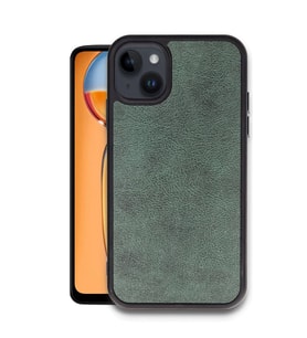 İphone 14 Kılıf Aras Deri Kapak - Koyu Yeşil