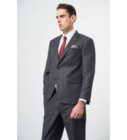 Koyu Antrasit Mono Yaka 4 Drop Comfort Fit Classic Takım Elbise 1001245161
