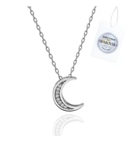 Swarovski Zirconia Taşlı Hilal Kolye