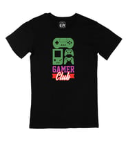 Pembe Gamer Club Siyah Tişört