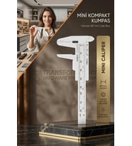 Lorenzo Vivaldi Serisi Mini Hassas Kumpas (8 cm Ölçüm) Kompakt Cep Boy Cetvel 722906