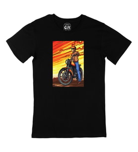 Vintage Moto Racer Siyah Tişört