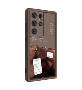 Galaxy S23 Ultra Kılıf Kamera Korumalı Baskılı Arka Yüzey Klas Kılıf (Koyu Kahverengi )