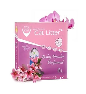Vancat W180 Bebek Pudrası Kokulu Beyaz Bentonit Kedi Kumu 6 lt