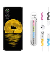 General Mobile GM 21 Pro GM 22 Pro Plus Kılıf Kablo Koruma Spiral Silikon Ay ve Flamingo 1775