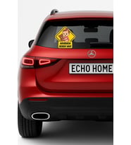 Arkası Arabada Bebek Var Sticker Oto Sticker – Ayıcık Tutan Pembe Fiyonklu Kız Bebek