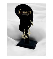 Jevelry 3 Lü Kuzey Yıldızı Model Kadın Küpe Gold Renk