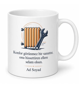 Isıtma Soğutma Sistemleri Uzmanına Kombi Bakımı Petek Temizliği Hediye Kupa Bardak