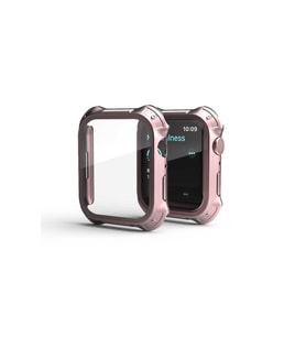 Apple Watch 7 41mm Uyumlu Tank Zırh Kasa ve Ekran Koruyucu Zore Watch Gard 10 (Rose Gold Altın)