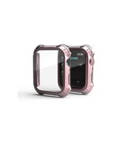 Apple Watch 7 41mm Uyumlu Tank Zırh Kasa ve Ekran Koruyucu Zore Watch Gard 10 (Rose Gold Altın)