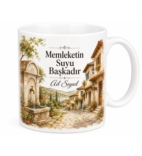 Memleket Suyu Temalı Kişiye Özel Kupa Bardak İsimli Hediye