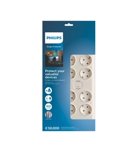 PHILIPS SPN7080WA/62 8 Soket Akım Korumalı Priz 900 Joules 2Mt Örgülü Kablo (Beyaz)(1923)