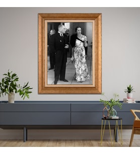 Altın Varaklı Çerçeveli Paspartulu Atatürk Tablo DC0684 (Gold)