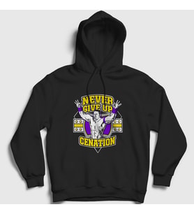 Presmono Unisex Siyah Cenation Güreş Wwe John Cena Kapüşonlu Sweatshirt 496401tt