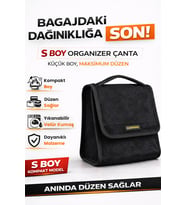 Oto Bagaj Organizer Bagaj Çantası S Boy Kaymaz Cırt Bantlı Velur Kompakt Düzenleyici