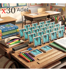 Karne ve Mezuniyet İçin 30’lu Öğrenci Hediyesi Seti; Öğretmen Mesajlı Hayat Ağacı Dekor 10x10 cm