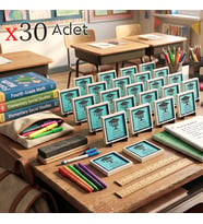 Karne ve Mezuniyet İçin 30’lu Öğrenci Hediyesi Seti; Öğretmen Mesajlı Hayat Ağacı Dekor 10x10 cm