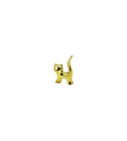 Kedi Tasarımlı Gold Seramik Biblo - Mini Boy - Parlak Altın Renk - Dekoratif Süs