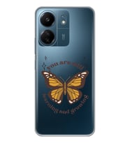 Xiaomi Redmi 13C Uyumlu Kelebek Desenli Şeffaf Telefon Kılıfı