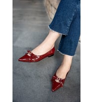 SALLY FİYONK TAŞ DETAYLI BABET (Bordo)