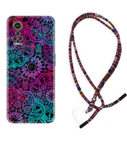 General Mobile GM 21 Pro GM 22 Pro Plus Kılıf Boyun Asklı Rasta Silikon Colurful Mandala 1667