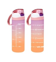 Herevin Matara Çift Renk Boyalı Ölçü Baskılı Yavru Ağzı 750 ML Motivasyon Suluk (Karışık)