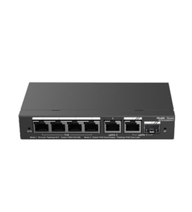 RUIJIE 4port RG-ES206GS-P GIGABIT 1-Uplınk 1-SFP 54W FULL POE Cloud Yonetılebılır Desktop Swıtch