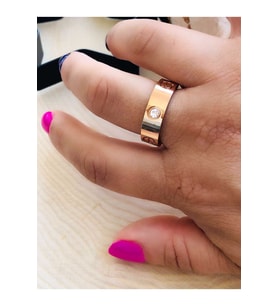 ROSE RENK TAŞLI CARTİER ÇELİK YÜZÜK 316L5764-6NO