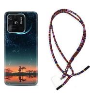 Xiaomi Redmi Note 7 8 9 Pro 10 2022 10 Pro 10S Kılıf Boyun Asklı Rasta Silikon Ay ve Kız 1720