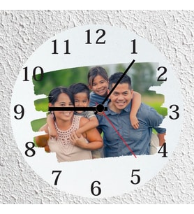 Kişiye Özel Fotoğraf Baskılı Cam Duvar Saati 30x30 cm - Resimli Aile Saati Ev Hediyesi