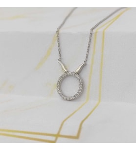 Gümüş Boğa Burç Kolye 925 Ayar (Karışık)