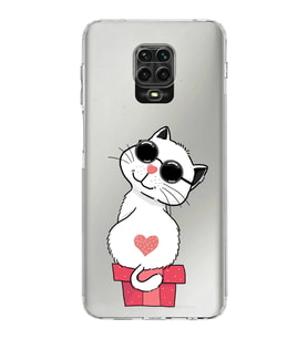Xiaomi Redmi Note 9S  Kamera Korumalı Kapak Coolcat Tasarımlı Şeffaf  Kılıf