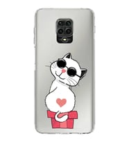 Xiaomi Redmi Note 9S  Kamera Korumalı Kapak Coolcat Tasarımlı Şeffaf  Kılıf