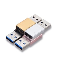 Erkek USB to Dişi Type-C Data Çevirici OTG Adaptör Metal (Beyaz)