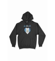 Guatemala Bayraklı Kalpli Siyah Sweatshirt Hoodie