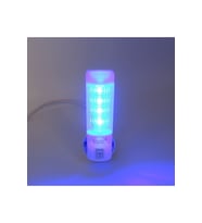 Enerji Tasarruflu Mavi Led Gece Lambası Çiftli Set, Fişli Düğmeli (Krem)