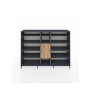 Hyperion Dolap 12 Raflı Tek Kapaklı  220x44x163 Antrasit-Çam/Antrasit