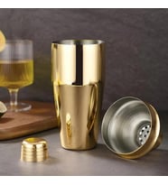 Perlotus Çelik Gold Kaplama 700 ml Kokteyl Shaker Karıştırıcı (Altın)