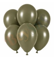 Zeytin Renk Lateks Retro Balon (30 cm) - 6 Adet