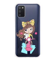 Samsung Galaxy A2s Uyumlu Kapak Vespagirl Tasarımlı Şeffaf Silikon Kılıf