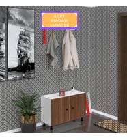 Kenzlife ayakkabılık galoş3 cvzbyz 53*080*32 kapaklı 3 raflı 12 çift ayakkabı kapasitesi (Beyaz)