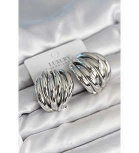 Pirinç Gümüş Renk Vintage Kadın Küpe - TJ-BKP11314