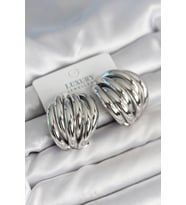 Pirinç Gümüş Renk Vintage Kadın Küpe - TJ-BKP11314