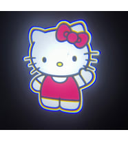 Hello Kity Logolu Mesafe Sensörlü  Fotoselli Pilli Yapıştırmalı Kapı Altı Led Logo