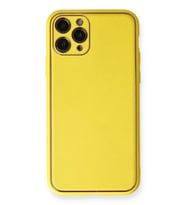 Newface Apple iPhone 11 Pro Kılıf Coco Deri Silikon Kapak - Sarı