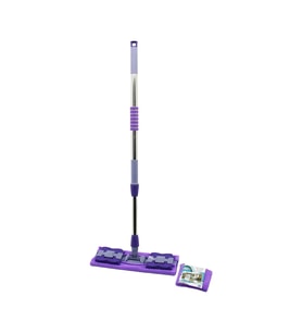MANDALLI YÜZEY TEMİZLİK PALET MOP M.FİBER PASPAS - YEDEKLİ DUVAR SİLME MOP METAL UZAYAN SAP=70-107CM- 360° (5343)